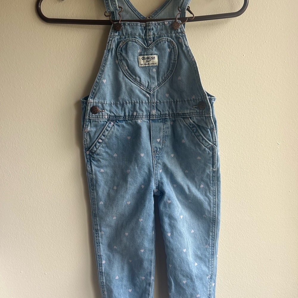 Vintage OshKosh B'gosh Blue Denim Heart Overalls for Kids